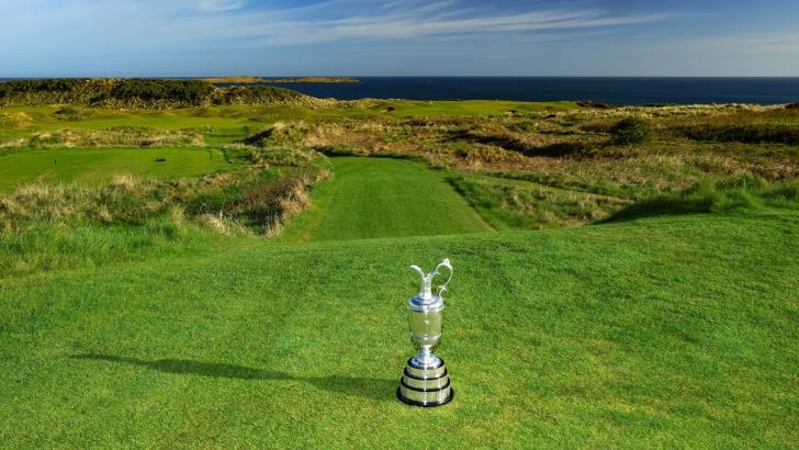 The Claret Jug at Royal Portrush ahead of the Open Championship